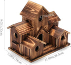 Bird Houses for Outside Hanging,6 Hole Wooden Bird Houses Largel Bird House for Backyard/Courtyard/Patio Decor Hummingbird House