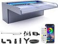 LONGRUN with lid Waterfall Spillway APP Control Multi-Color LED Light Outdoor Pool Fountain, Acrylic Water Spillway Koi Pond Waterfalls Fountains Kit for Garden Patio Swimming Pool Decoration-11.8"