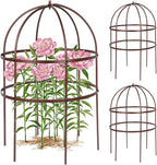 2 Pcs Jardin Bird Cage Plant Support 24" H Large Sturdy Grow-Through Flower Support Peony Cage Climbing Plant Support Trellis Sculptural Garden Decor for Perennial Flowers (Vintage Gold)