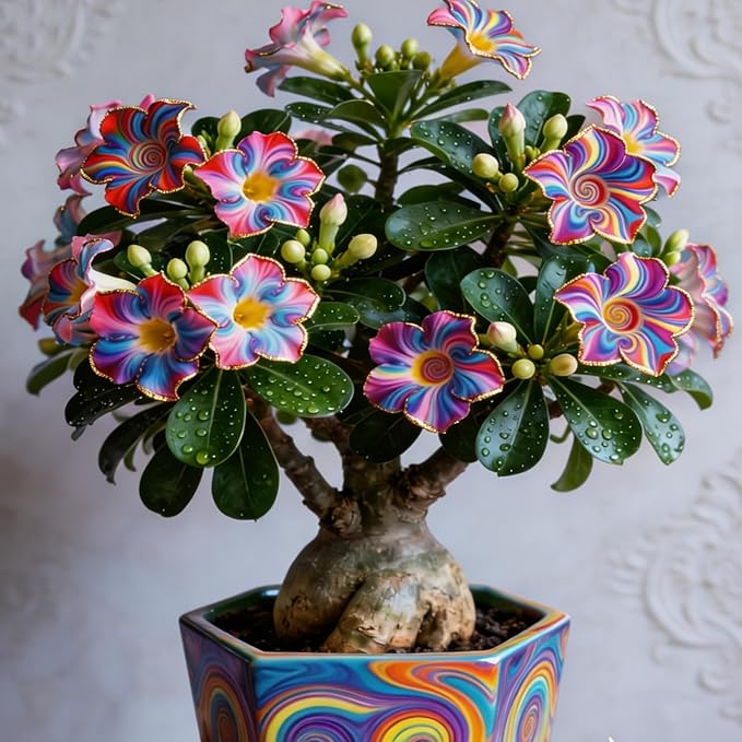 Rare Desert Rose Plant Live Succulent | Low Maintenance Flowering Plant for Indoor & Outdoor Home Garden Decor (2)