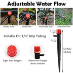 100FT 1/4" Drip Irrigation System Kit, Automatic Watering System, DIY Automatic Irrigation Equipment Set for Greenhouse, Garden, Yard, Lawn