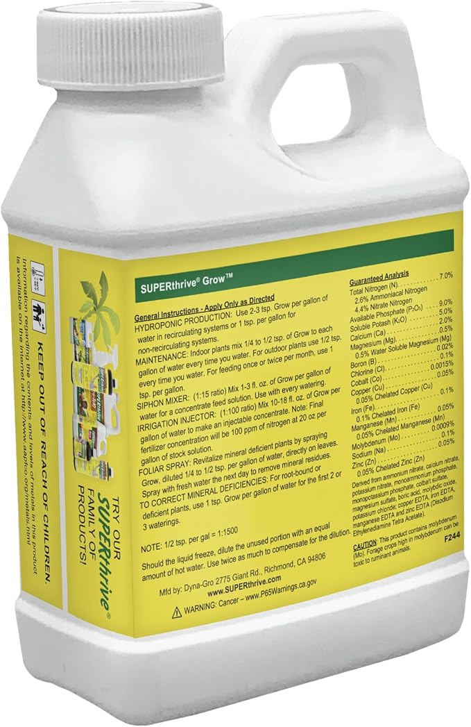 Dyna-Gro Gro-008 Grow 7-9-5 Plant Food, 8-Ounce
