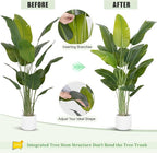 Artificial Bird of Paradise Plant 6.5Ft Tall Fake Tropical Palm Tree Large Fake Plants with 15 Silk Banana Leaves Faux Plant Indoor Decor Trees White Pot for Home Bedroom Living Room Office