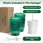 T4U 4.8 Inch Self Watering Plant Pot, 4 Pack Self Watering Pots, Self Watering Planter with Reservoir, Small Self Watering Pots for Indoor Plants, African Violets (4 Pack, 4.8", Translucent Green)