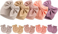 BQUBO Newborn Baby Girls Hats Mittens Set Hospital Hat Beanie Infant Bow Hats Baby Cotton Gloves for 0-6 Months