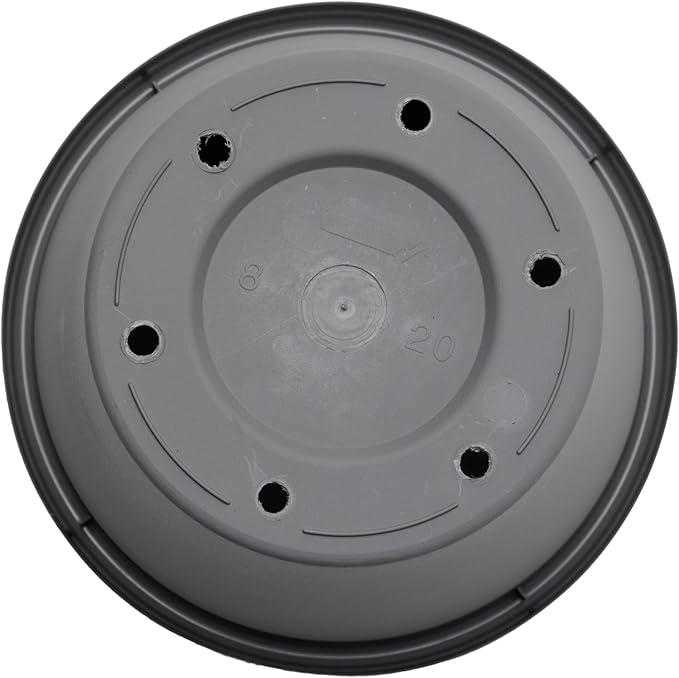 Bloem Terra 4" Diameter Round Charcoal Resin Planter Pot with Pre-Drilled Drainage Holes for Indoor and Outdoor Gardening