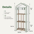Bamworld 23 x 17 x 54-Inch Mini Greenhouses for Outdoors Portable Green House with PE Cover Sturdy Eucalyptus Wood Frame Small Greenhouse for Winter Plant Frost Protection Plant Garden Hot House