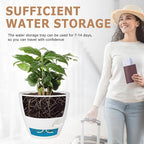 Plant Pots 10/9/8/7.5/7 Inch Self Watering Pots, Set of 5 Plastic Planters with Drainage Holes and Saucers,Plastic Flower Pots,Nursery Planting Pot for Indoor Out Door Plants(Pure White)