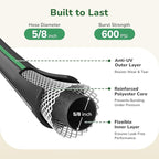 GreatBuddy Garden Hose 3ft, 5/8" Water Hose Heavy Duty, Flexible, Lightweight Hybrid Hose, Burst 600 PSI with Solid Brass Male to Female Fittings Leakproof Hose for Backyard, Garden