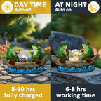Solar Frog Boating Garden Statue with Ball Light 5.1" Resin Frogs Decor for Home Front Door Patio Porch Balcony Women Gardeners Moms Wives Girlfriends