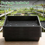 RooTrimmer 10 Pack Seed Starter Trays - Heavy Duty Plastic Flats, Fits 54 Cell Plug Tray, Seedling Tray for Carrying and Holding Plant Nursery Pot,Seed Germination & Plant Propagation (TD377)