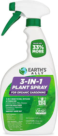 Earth's Ally 3-in-1 Insecticide, Miticide, Fungicide for Plants - Copper Fungicide Spray Alternative - Insect Repellent & Pest Control for Indoor Outdoor Organic Gardening - 32 Oz RTU