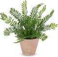 Artificial Fern Potted Plant, 10" Small Fake Plants in Pot, Faux Fern Plant for Home Office Farmhouse Living Room Bathroom Kitchen Tabletop Desk Shelf Decoration
