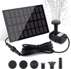 Solar Fountain Pump for Bird Bath, with Separate Solar Panel, 2 W Upgraded Solar Water Pump with 3 M Long Cable & 4 Nozzles for Bird Bath, Outdoor Pond, Patio Garden and Fish Tank (Black)