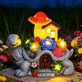 Solar Garden Turtle Statue Outdoor with 8 LED Lights, Shatter-Resistant Resin Tortoise Ornament for Yard Patio Lawn Balcony, Birthday Mother' s Day Gifts for Women Mom Grandma