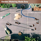RESTMO 36”-60” Metal Watering Wand, Long Telescopic Tube | 180° Adjustable Ratcheting Head | 7 Spray Patterns | Flow Control, Perfect Garden Hose Sprayer to Water Hanging Baskets, Shrubs, Brown