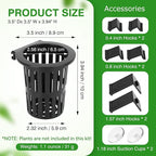 Borlech 2025 New Upgraded Large Aquarium Plant Holder with 1.57-inch Extension Hooks and Suction Cups for Fish Tank Aquaponic Plant Cultivation and Aquascape Accessories Decorations (4 PCS)