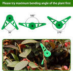YBB 60 Pcs 360 Degree Adjustable Plant Clips, Plant Branches Bender Stem Trainer Clips for Low Stress Training (Green + White)