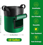 6 Pack Potato Grow Bags with Flap, 10 Gallon Grow Bags for Growing Potatoes, Colorful Durable Fabric Garden Planter Pots with Harvest Window for Tomatoes Vegetables Fruit Flowers Herbs