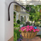 12 inch Plant Hanger, Sturdy Hanging Plant Bracket Outdoor, Hanging Plant Wall Hook Heavy Duty, for Hanging Bird Feeders, Planters, Lanterns, Wind Chimes, Indoor/Outdoor Use, Black, Set of 2