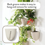Make Good PlantPod Luxe Self-Watering Wall Planters (Set of 3, Stone) - Easy to Water and Install - Lightweight - Design Your Own Vertical Garden - Wall Planters for Indoor Plants