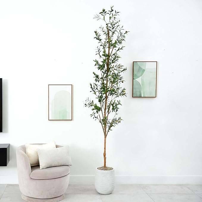 Potted Olive Artificial Tree - 9' - Green