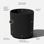 Veradek Round Demi Planter Pots for Indoor/Outdoor Garden Use, Made from Plastic-Concrete Mix with Drainage Holes, Perfect for Small to Large Succulent Plants, Flowers, Modern Interior Plants