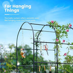 KING BIRD Raised Garden Bed with Arched Trellis Galvanized Planter Garden Box Outdoor for Gardening, Climbing Vegetables, Flowers, Silve, 5.9x2.95x0.98 Ft,