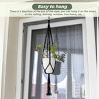 EBOOT 2 Pack 48 Inch Large Macrame Plant Hanger Rope to Hang Flower Pot Plant Holder for Indoor Outdoor Decorations, 4 Legs (Black)