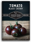 Black Cherry Tomato Seeds for Planting – Indeterminate Heirloom Non-GMO Variety – Grow High Yields of Deep Purple-Black Cherry Tomatoes with Sweet Rich Flavor – Survival Garden Seeds (1 Pack)