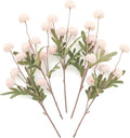 Floroom 5pcs Blush Faux Silk Mums Artificial Flowers, Bulk Fake Small Mini Chrysanthemums with Stems for DIY Pink Wedding Centerpieces Floral Arrangements Vase Fillers Home Decorations