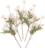 Floroom 5pcs Blush Faux Silk Mums Artificial Flowers, Bulk Fake Small Mini Chrysanthemums with Stems for DIY Pink Wedding Centerpieces Floral Arrangements Vase Fillers Home Decorations