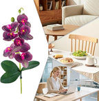 Fake Flowers, Elegant Realistic Design, PP, Orchid Decor Vase, Silk Bloom Arrangement, Long-Lasting, for Home, Bedroom, Bathroom, Living Room, Office