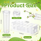 Willinglong 11 Pcs 60ml Large Floral Tubes with Rack Holder Set for Milkweed Cuttings Floral Stem Water Tubes for Fresh Flowers Raising Caterpillars Monarch Butterfly Habitat Flower Arrangements