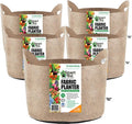 Smart Pot 5 Pack Soft-Sided Fabric Garden Plant Container Aeration Planter Pots (Tan, 10 Gallon with Cut Handles)