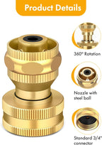 Twinkle Star Brass Hose Nozzle 3 Pack, 3/4 Inch Upgraded Heavy Duty Brass Power Nozzles, Adjustable Twist Pressure Sprayer for Garden, Patio