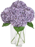 DuHouse 3Pcs Large Hydrangea Artificial Flowers,20 inch Latex Real Touch Hydrangeas Lifelike Hydrangea Flower for Home Wedding Bouquets Centerpieces Party Living Room Decoration(Light Purple)
