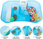 Turtle Tank with Multi-Function Areas, Easy Assembly, Ideal for Small Turtles & Reptiles, Includes Plastic Tree & Fishing Net