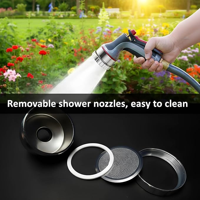 Dreyoo 2 Pack Water Nozzle with 3000 Tiny Holes, 3/4'' Aluminium Alloy Garden Hose Shower Head with PTFE Thread Seal Tape for Outdoor Watering Flowers, Plants, Greenhouse, Nurseryman (2.24'',Silver)
