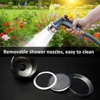 Dreyoo 2 Pack Water Nozzle with 3000 Tiny Holes, 3/4'' Aluminium Alloy Garden Hose Shower Head with PTFE Thread Seal Tape for Outdoor Watering Flowers, Plants, Greenhouse, Nurseryman (2.24'',Silver)