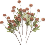 Floroom 5pcs Terracotta Faux Silk Mums Artificial Flowers, Bulk Fake Small Mini Chrysanthemums with Stems for DIY Wedding Centerpieces Floral Arrangements Vase Fillers Home Decorations