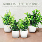 Totority Faux Potted Plants Set of 4 Realistic Artificial Greenery Table Centerpieces for Home Office Decor Indoor Low Maintenance Plant Decorations 7.48X5.90X1.96 Inch
