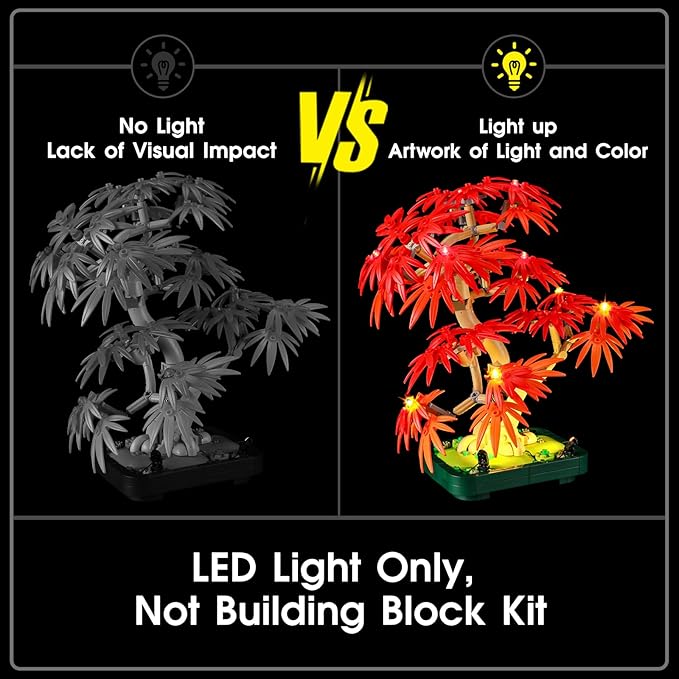 LED Light for Lego 10348 Japanese Red-Maple Bonsai Tree Set, Light Kit Compatible with Lego 10348 Building Blocks Model, Not Included The Model Set