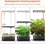 owltron Hydroponics Growing System Kit, 12 Pods Indoor Herb Garden with 24W LED Grow Light Full Spectrum, Planting Height Up to 20", Quiet Water Pump, Indoor Gardening for Gifts, Kitchen, Black