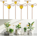 Hushee 6 Pcs Bee Garden Stakes Decor Copper Decorative Plant Stakes Bee on Stick Yard Suncatcher Decorations with Glass Acrylic Balls for Pot Lawn Patio Corridor Flower Bed Outdoor Plant