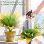 2 Pack 16 Inch Artificial Agave Plant - Large Faux Succulent Steams for Indoor Outdoor Decorating, UV Resistant Realistic Tropical Greenery for Garden Front Porch Aesthetic Decor - 18 Leaves, Yellow