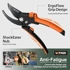 VOTREK® Pruning Shears, [Patented Stepless Handle Opening] - Garden Clippers with Ultra-Sharp SK5 Steel for Weak Hand, Bonsai Scissor Universal Fit for All Hand Sizes, Effortlessly Cut 1-Inch Branches