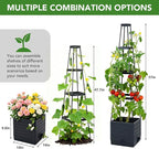 2 Pack Raised Garden Bed Planter Box with Trellis, 57'' Self Watering Tomato Planters for Climbing Plants, Tomato Cage Trellis for Vegetables & Vine Flowers Indoor Outdoor Patio
