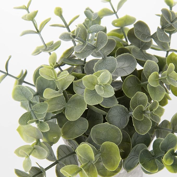 Briful Small Fake Plant Decor Artificial Potted Plants Set of 3 Faux Eucalyptus Rosemary Plants in Pots for Home Table Office Desk Bathroom Shelf Living Room Farmhouse Decoration