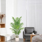 Artificial Palm Tree 4FT, Fake Tree Tall Fake Plant with White Planter, Artificial Tree Faux Floor Plant Artificial Plant Indoor for Home Office Living Room Decor